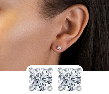 1/2ctw Diamond Solitaire Stud Earrings