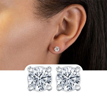 1ctw Diamond Solitaire Stud Earrings