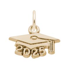 10k Yellow Gold Graduation Cap 2025 Flat Charm