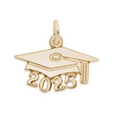 14k Yellow Gold Large Graduation Cap 2025 Flat Charm