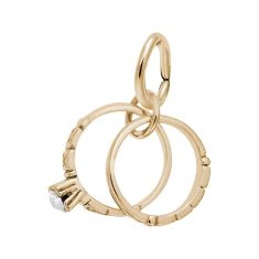 10k Yellow Gold Wedding Rings 3D Charm