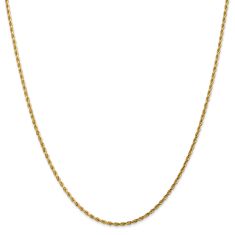 14k Yellow Gold 1.75mm Diamond-Cut Rope Chain Necklace