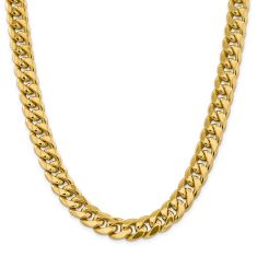 14k Yellow Gold 15mm Miami Cuban Chain Necklace