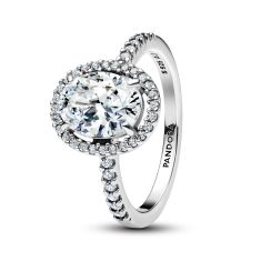 Pandora Oval Sparkling Halo Statement Ring