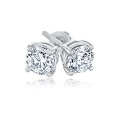 1 1/2ctw Round Diamond Solitaire 14k White Gold Stud Earrings