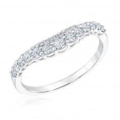 1/2ctw Diamond Double Curved White Gold Wedding Band | Embrace Collection