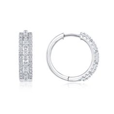 1/2ctw Lab Grown Diamond Sterling Silver Hoop Earrings