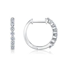 1/3ctw Diamond 10k White Gold Hoop Earrings