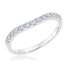1/3ctw Diamond Curved White Gold Wedding Band | Embrace Collection