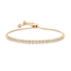 1/3ctw Diamond Yellow Gold Bolo Bracelet