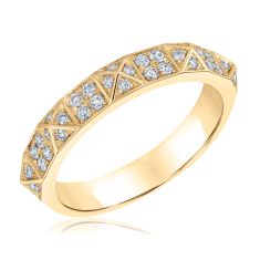 1/3ctw Diamond Yellow Gold Pyramid Ring