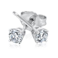 1/3ctw Round Diamond Solitaire White Gold Stud Earrings