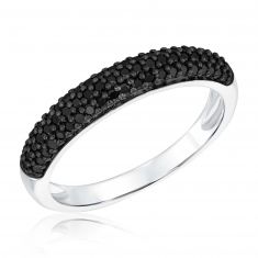 1/3ctw Treated Black Diamond Pavé White Gold Band