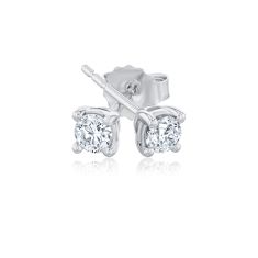 1/4ctw Round Diamond Solitaire 14k White Gold Stud Earrings