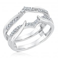 1/5ctw Round Diamond Four Point White Gold Ring Guard | Embrace Collection
