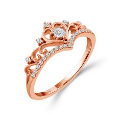 1/8ctw Diamond Tiara Rose Gold Promise Ring