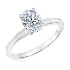 1ct Oval Diamond Solitaire White Gold Engagement Ring - Solitaire Collection