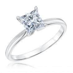 1ct Princess Diamond Solitaire White Gold Engagement Ring - Solitaire Collection