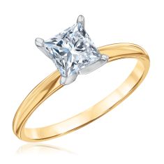 1ct Princess Diamond Solitaire Yellow Gold Engagement Ring - Solitaire Collection
