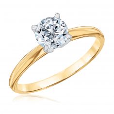 1ct Round Diamond Solitaire Yellow Gold Engagement Ring - Solitaire Collection