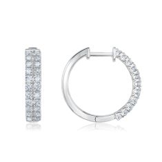 1ctw Diamond White Gold Hoop Earrings