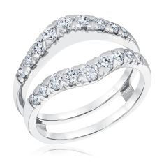 1ctw Lab Grown Diamond White Gold Ring Guard