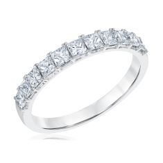 1ctw Princess Diamond Prong-Set White Gold Band | Embrace Collection