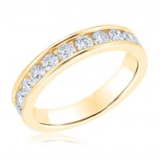 1ctw Round Diamond Yellow Gold Wedding Band | Embrace Collection