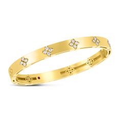 Roberto Coin Love in Verona 3/8ctw Diamond 18k Yellow Gold Bangle Bracelet