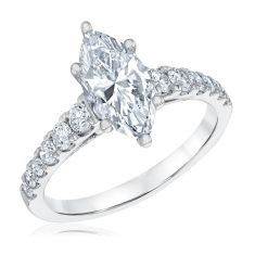2ctw Marquise Lab Grown Diamond 14k White Gold Engagement Ring