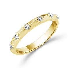 1/8ctw Diamond Accent 10k Yellow Gold Stackable Ring