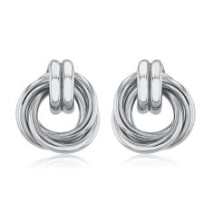 Sterling Silver Interwoven Door Knocker Earrings