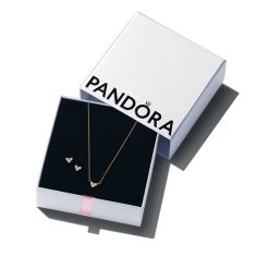 Pandora Triple Stone Heart Gold-Plated Gift Set