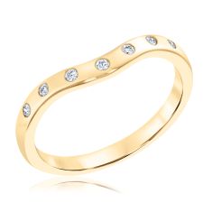 1/10ctw Diamond 14k Yellow Gold Wedding Band - Embrace Collection