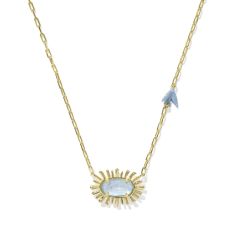 Kendra Scott Elisa Bird Short Pendant Necklace in Sky Blue Mother-of-Pearl