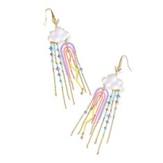 Kendra Scott Celeste Cloud Gold Statement Earrings in Multi Mix, Gold-Plated