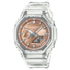 Casio G-Shock Analog-Digital Rose Gold-Tone Dial Translucent Resin Band Watch - GA2100BM-7A5