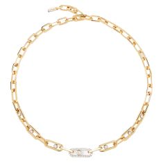 Messika Move Link 1 1/10ctw Diamond 18k Yellow Gold Chain Necklace