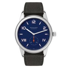 NOMOS Club Campus Night Sky Blue Dial Gray Vegan Velour Strap Watch 38mm - 722.GB