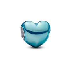Pandora Metallic Sky-Blue Heart Charm
