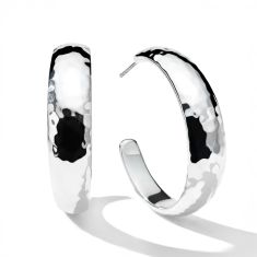 IPPOLITA Classico Medium Hammered Hoop Earrings with Tapered Ends