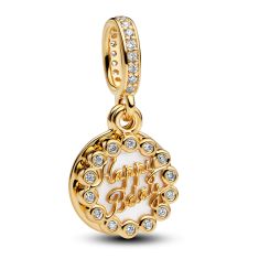 Pandora Happy Birthday Cake Gold-Plated Dangle Charm