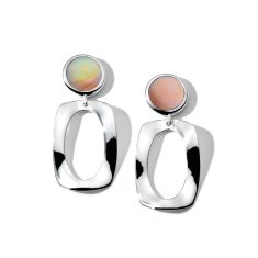 IPPOLITA Polished Rock Candy Small Dot and Frame Post Earrings in Brown Shell