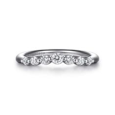 Gabriel & Co. 1/3ctw Round Diamond 14k White Gold Curved Wedding Band