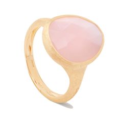 Marco Bicego Lunaria 18k Yellow Gold Ring with Pink Opal - Size 7