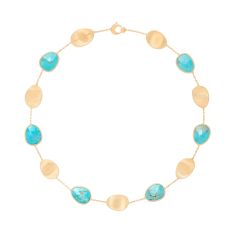 Marco Bicego Lunaria 18k Yellow Gold Necklace with Turquoise