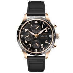 IWC Pilot's Performance Chronograph 41 Black Dial Black Rubber Strap Watch 41mm - IW388309