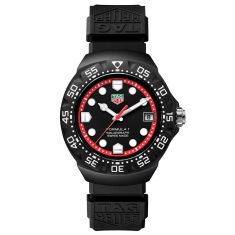 TAG Heuer FORMULA 1 Solargraph Black Opaline Dial Black Rubber Strap Limited Edition Watch 38mm - WBY1114.FT8084