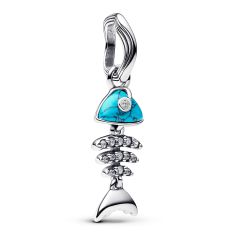 Pandora Turquoise-Colored Fishbone Dangle Charm