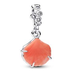 Pandora Coral-Colored Shell Double Dangle Charm